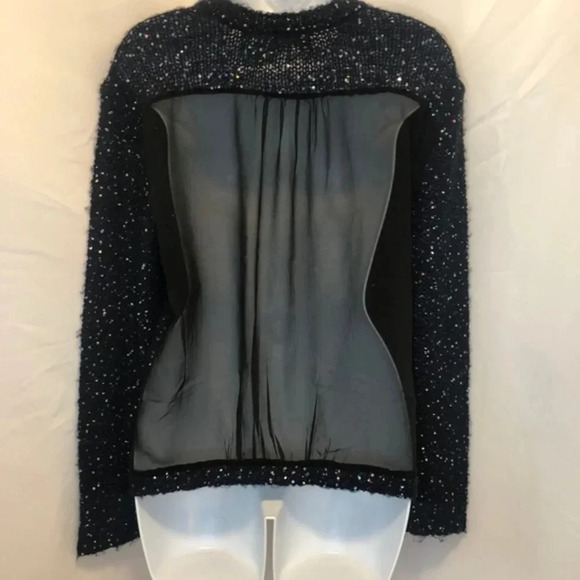 RD Style Mesh Back Sequin V Neck Sweater S - Picture 10 of 12